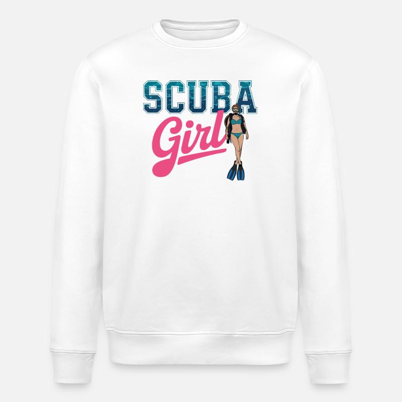 Conception de plongée sous-marine pour fille - Sweat bio ROLLER Stanley/Stella Unisexe - blanc