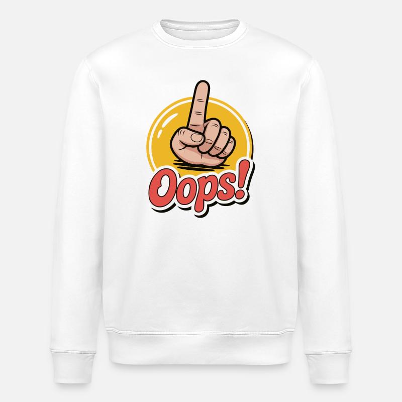 Bold Hand Gesture Graphic Design - Stanley/Stella ROLLER Unisex Organic Sweatshirt - white