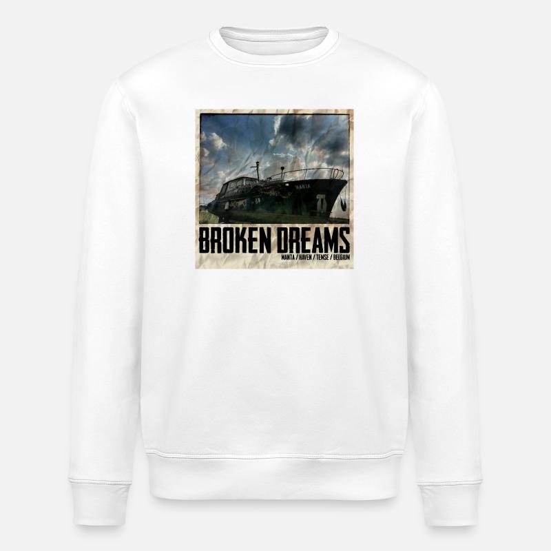 Dilapidated ship with sky background - Stanley/Stella ROLLER Unisex Organic Sweatshirt - white