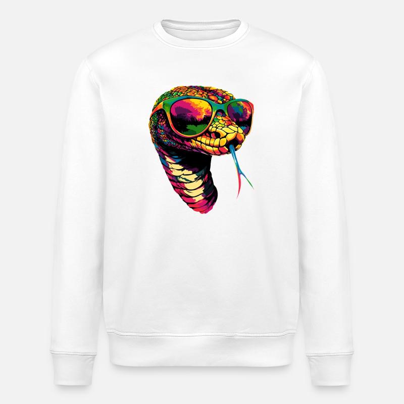 snake, python, cobra, rattlesnake, snakes - Stanley/Stella ROLLER Unisex Organic Sweatshirt - white
