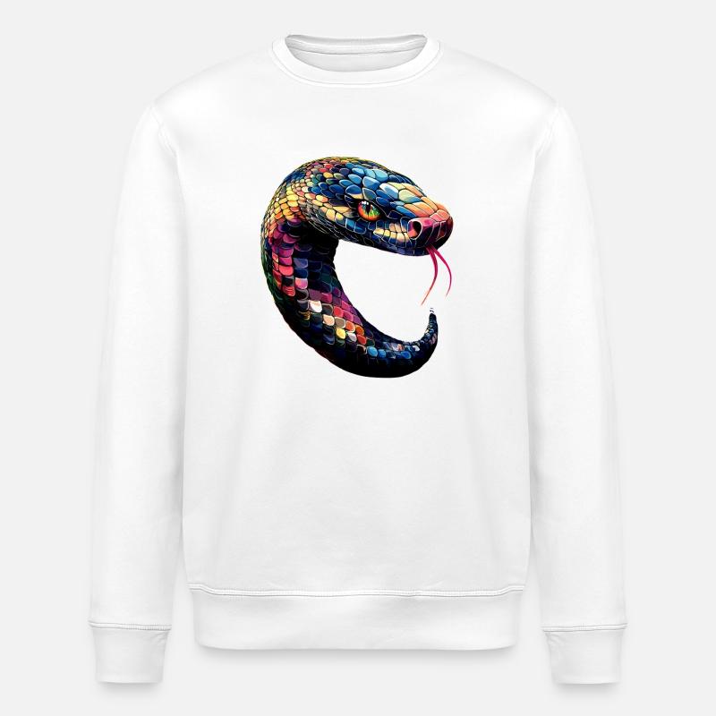 snake, python, cobra, rattlesnake, snakes - Stanley/Stella ROLLER Unisex Organic Sweatshirt - white