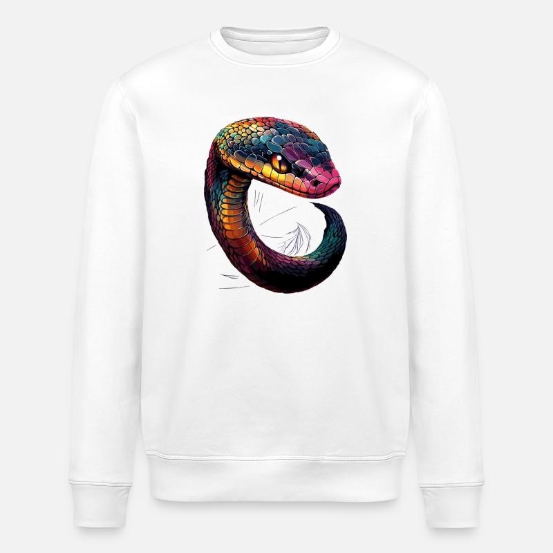 snake, python, cobra, rattlesnake, snakes - Stanley/Stella ROLLER Unisex Organic Sweatshirt - white