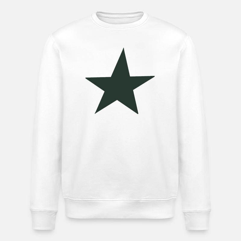 green star pattern in retro style - Stanley/Stella ROLLER Unisex Organic Sweatshirt - white