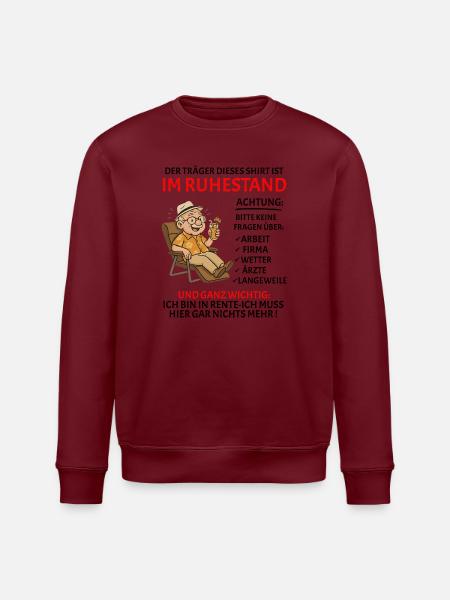 Pension Pension Pension Pensionering Sjov Pensionist - Stanley/Stella økologisk unisex-sweatshirt ROLLER - hvid