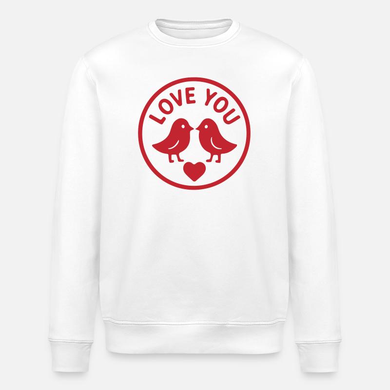 Oiseaux d’amour romantique timbre design - Sweat bio ROLLER Stanley/Stella Unisexe - blanc