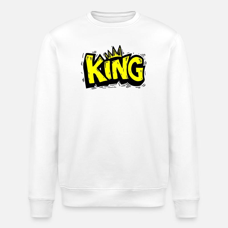 Lettrage King Graffiti - Sweat bio ROLLER Stanley/Stella Unisexe - blanc