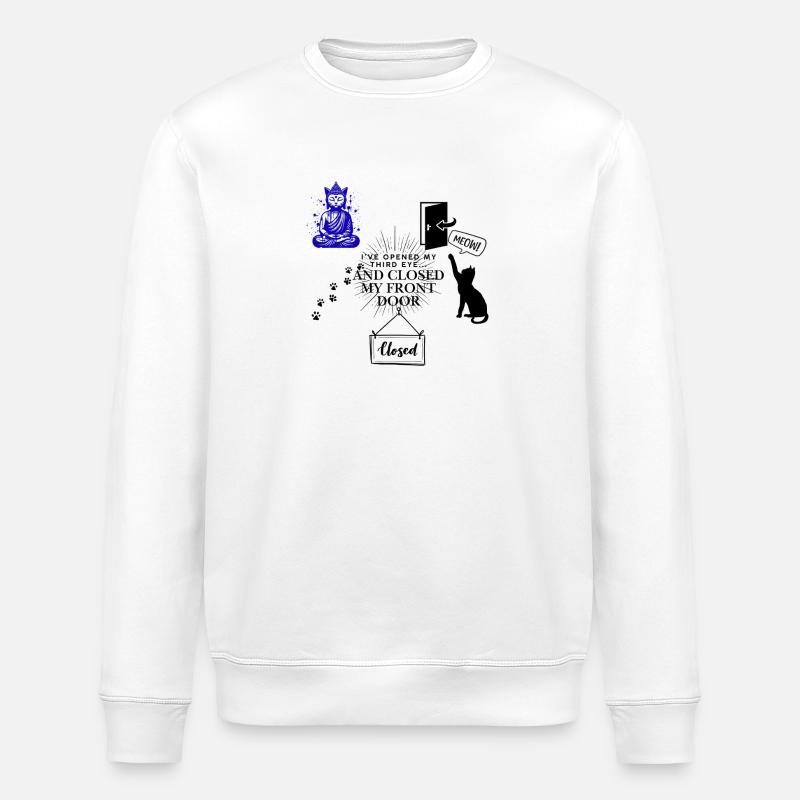 Déesse Zen en Violette et Indigo - Sweat bio ROLLER Stanley/Stella Unisexe - blanc