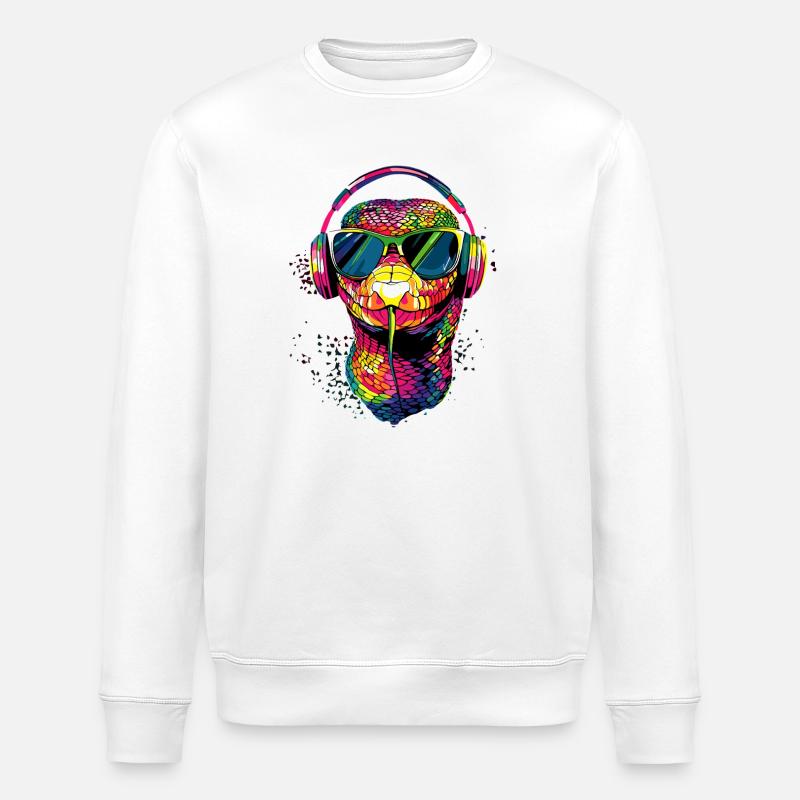 snake, python, cobra, rattlesnake, snakes - Stanley/Stella ROLLER Unisex Organic Sweatshirt - white