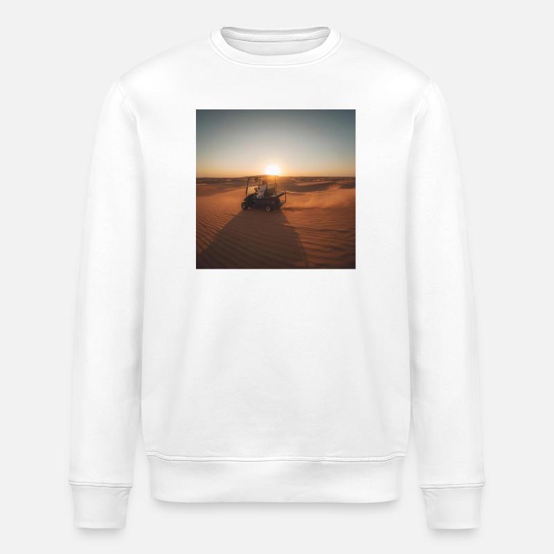 Wüstensonnenfahrt mit Golfwagen - Stanley/Stella Unisex Bio-Sweatshirt ROLLER - Weiß