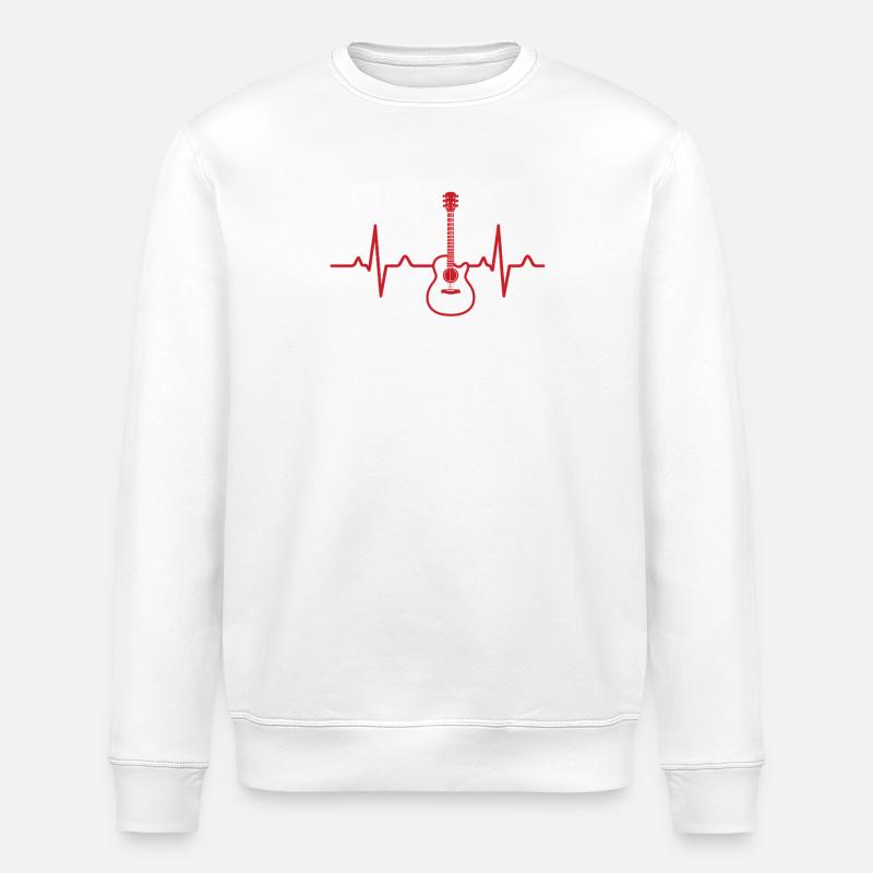 Musikalisches Herzschlag-Design - Stanley/Stella Unisex Bio-Sweatshirt ROLLER - Weiß