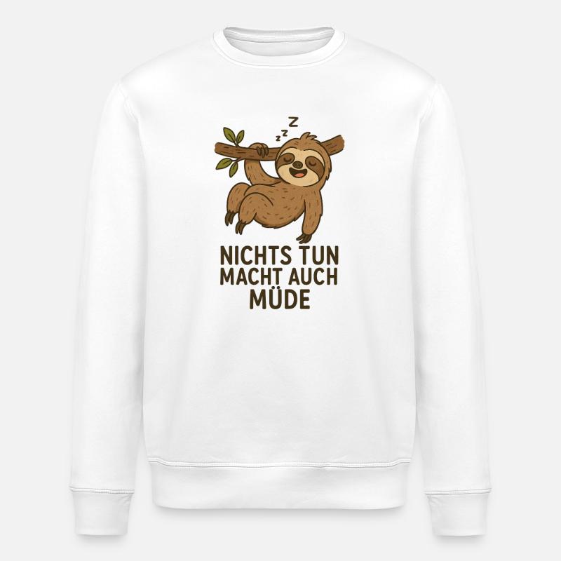 Nickerchen Faultier mit Slogan lustige Sprüche  - Stanley/Stella Unisex Bio-Sweatshirt ROLLER - Weiß