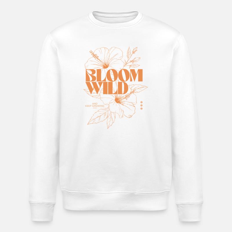 Bloom Wild Blumenmuster - Stanley/Stella Unisex Bio-Sweatshirt ROLLER - Weiß