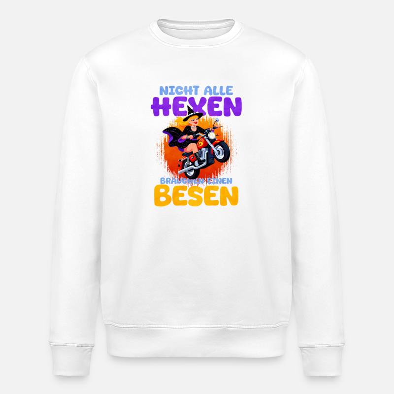 Hexen Motorrad Spaß Spruch - Stanley/Stella Unisex Bio-Sweatshirt ROLLER - Weiß
