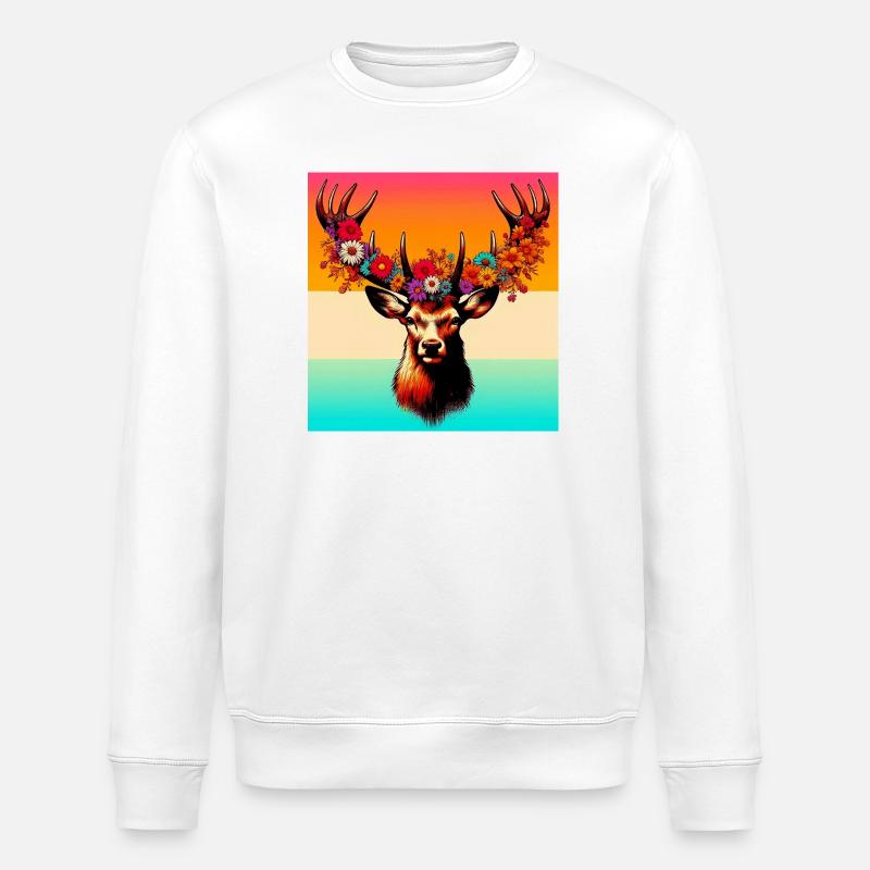 Cerf - Sweat bio ROLLER Stanley/Stella Unisexe - blanc