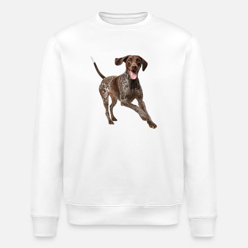German Shorthaired Pointer Deutsch Kurzhaar - Stanley/Stella ROLLER Unisex Organic Sweatshirt - white