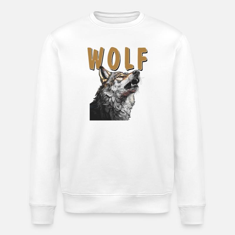 Wolf - Stanley/Stella ROLLER Unisex Organic Sweatshirt - white