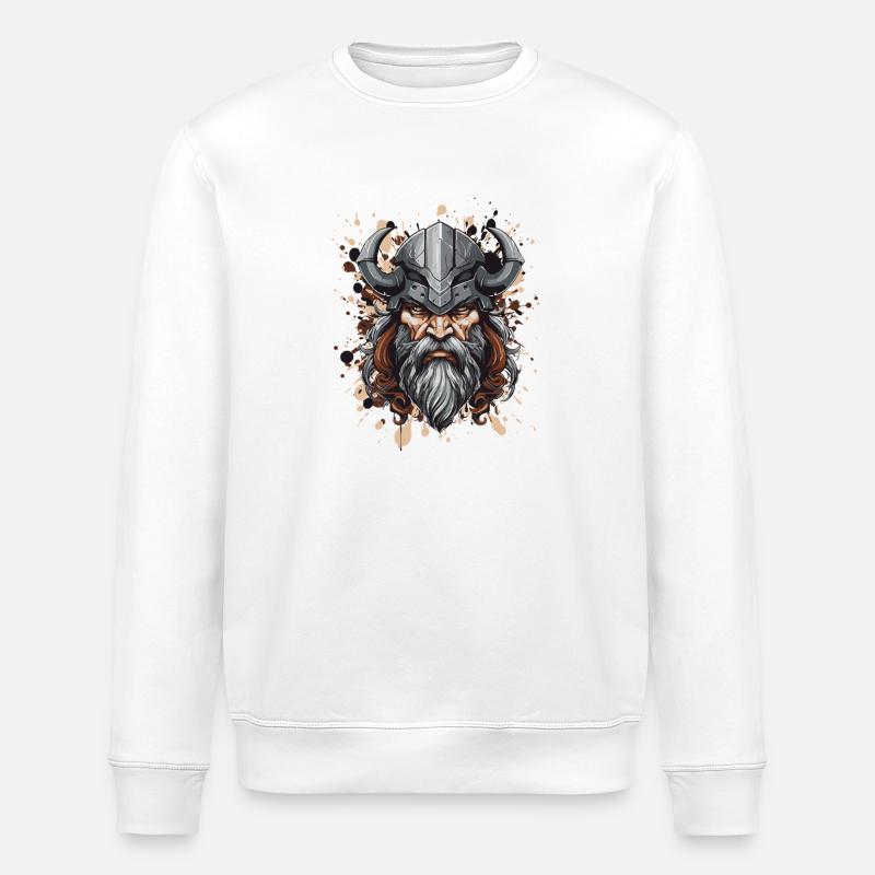 Wikinger Krieger - Stanley/Stella Unisex Bio-Sweatshirt ROLLER - Weiß