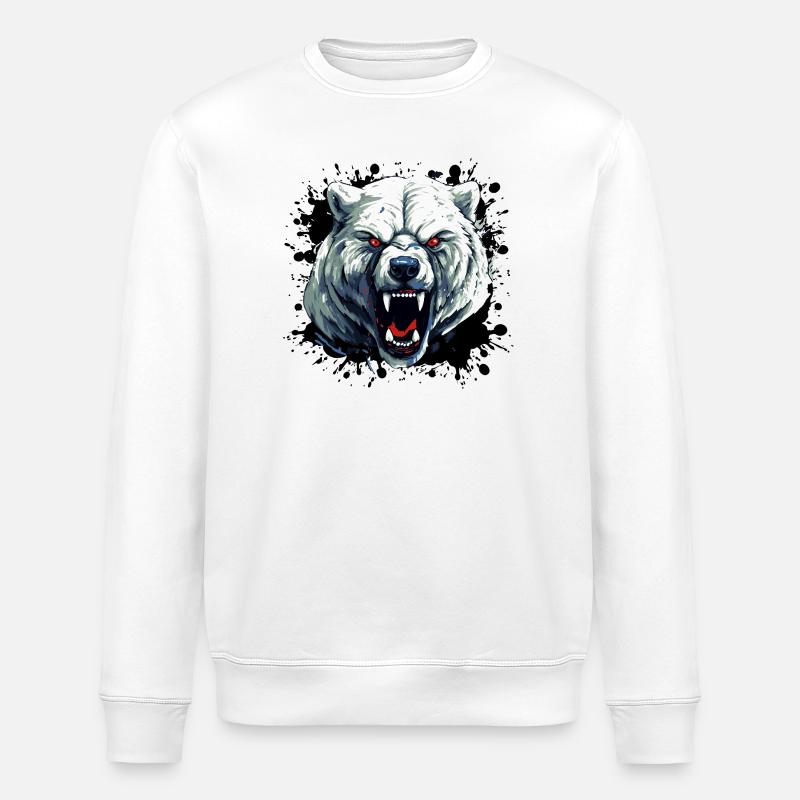Polar Bär Eisbär - Stanley/Stella Unisex Bio-Sweatshirt ROLLER - Weiß
