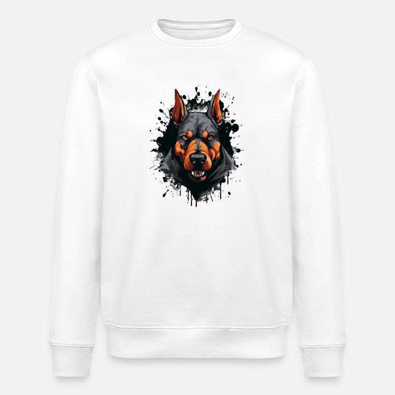 Chien Doberman - Sweat bio ROLLER Stanley/Stella Unisexe - blanc