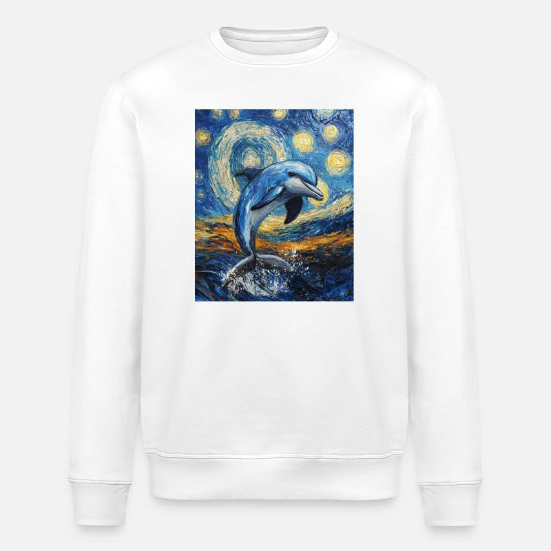 Delfin Style Van Gogh Étoilé - Sweat bio ROLLER Stanley/Stella Unisexe - blanc