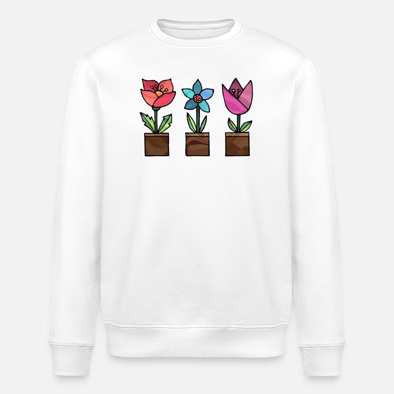 Fleur - Sweat bio ROLLER Stanley/Stella Unisexe - blanc