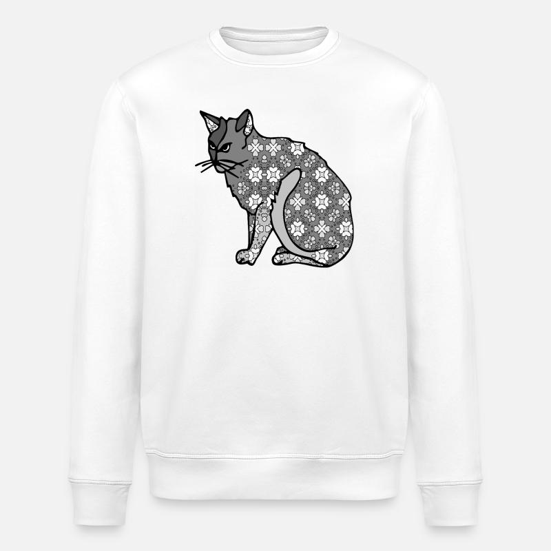 Katze - Stanley/Stella Unisex Bio-Sweatshirt ROLLER - Weiß