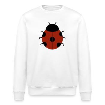 Red Ladybug Illustration for Eco-Friendly Apparel - Stanley/Stella ROLLER Unisex Organic Sweatshirt - white - Front - Nik (191cm)
