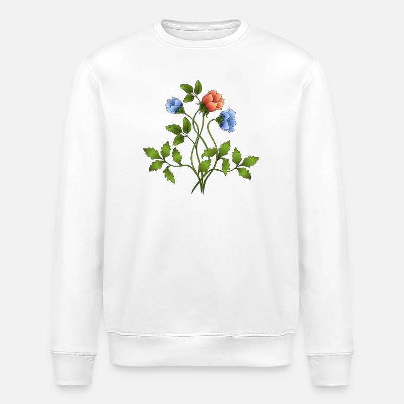 Blumen - Stanley/Stella Unisex Bio-Sweatshirt ROLLER - Weiß