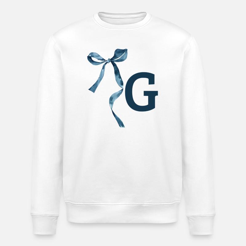 Monogram g gift idea - Stanley/Stella ROLLER Unisex Organic Sweatshirt - white