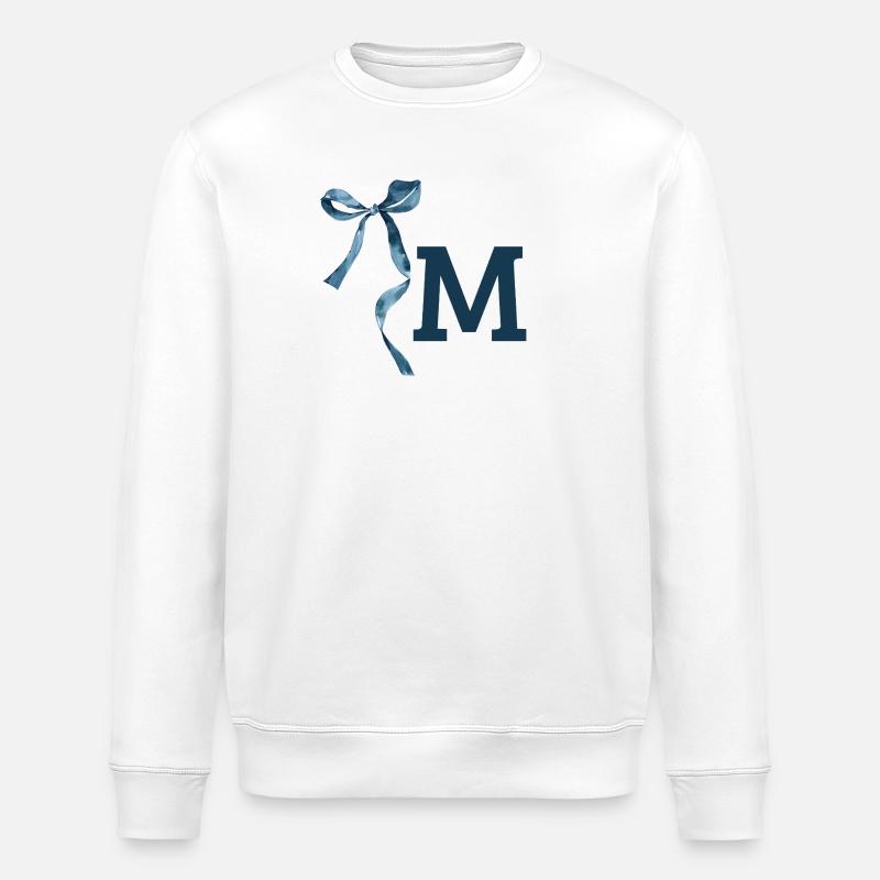 Monogram m gift idea - Stanley/Stella ROLLER Unisex Organic Sweatshirt - white