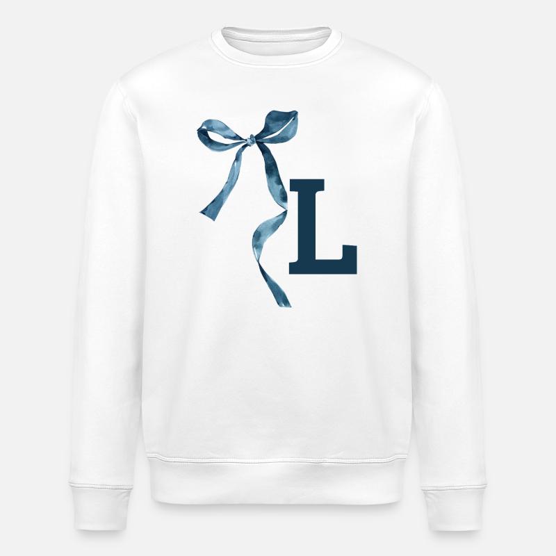 Monogram l gift idea - Stanley/Stella ROLLER Unisex Organic Sweatshirt - white
