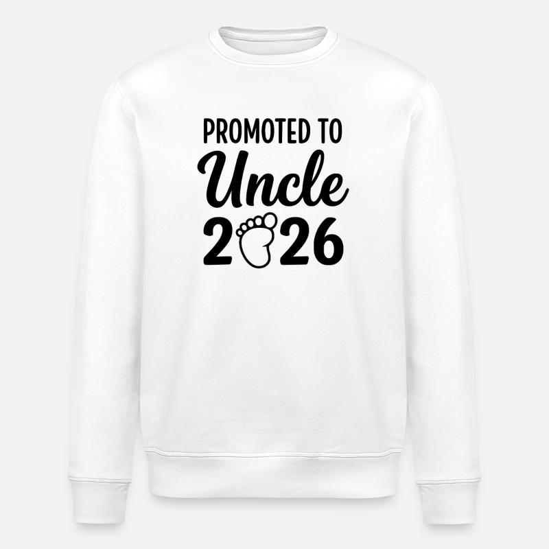 Promoted To Uncle 2026 - Stanley/Stella Unisex Bio-Sweatshirt ROLLER - Weiß