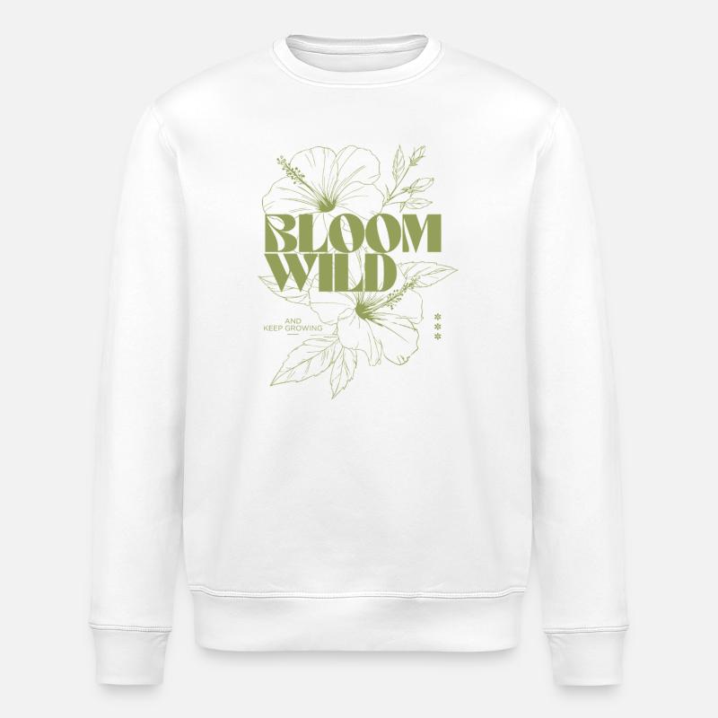 Bloom Wild Botanische Illustration - Stanley/Stella Unisex Bio-Sweatshirt ROLLER - Weiß