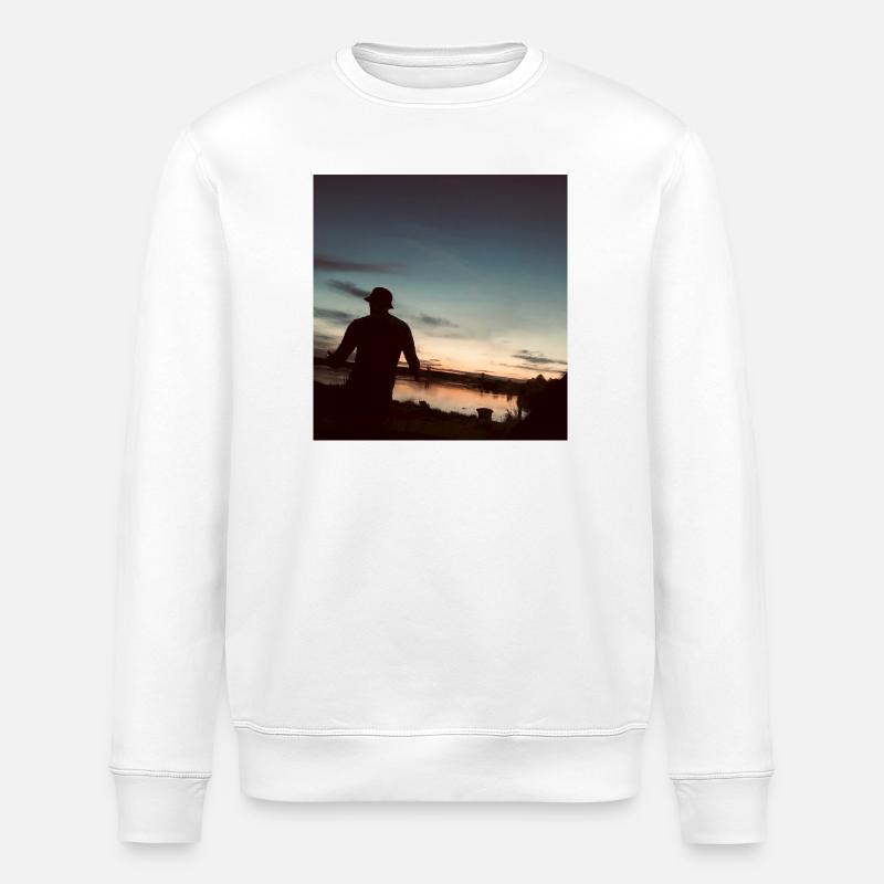 Paysage fluvial au coucher du soleil - Sweat bio ROLLER Stanley/Stella Unisexe - blanc