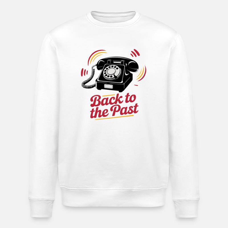 Retro Wählscheibentelefon Nostalgie Design - Stanley/Stella Unisex Bio-Sweatshirt ROLLER - Weiß