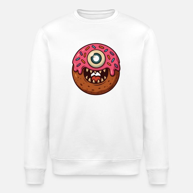 Furchtlose Monster-Ballon mit Augen - Stanley/Stella Unisex Bio-Sweatshirt ROLLER - Weiß