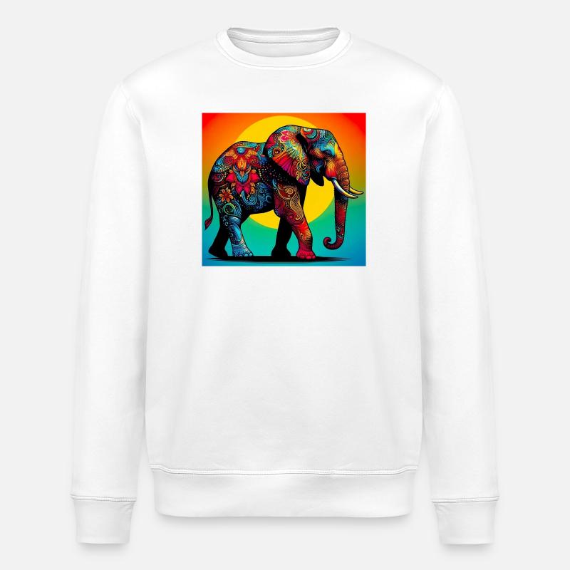 elephant - Stanley/Stella ROLLER Unisex Organic Sweatshirt - white
