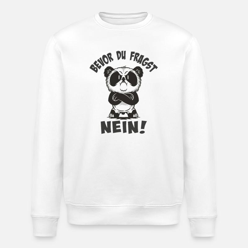 Cuddly panda with humorous saying - Stanley/Stella ROLLER Unisex Organic Sweatshirt - white
