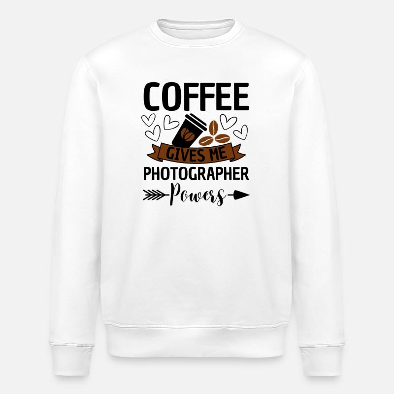 Coffee Photographer Quote - Stanley/Stella Unisex Bio-Sweatshirt ROLLER - Weiß