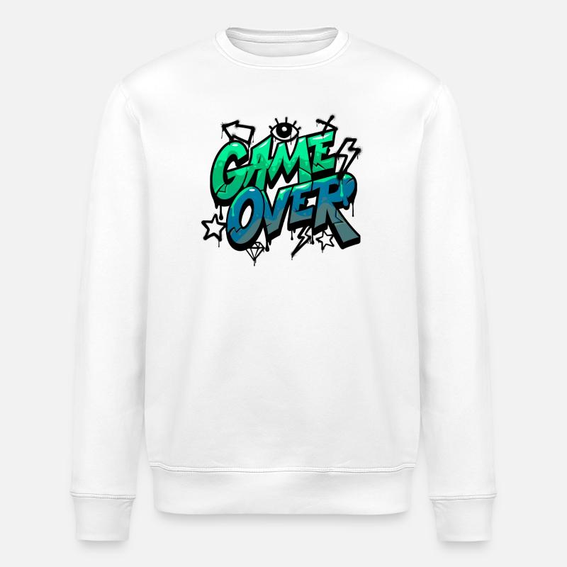 Game Over Neon Graffiti Design - Sweat bio ROLLER Stanley/Stella Unisexe - blanc