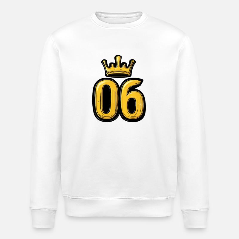 6 Zahl Krone - Stanley/Stella Unisex Bio-Sweatshirt ROLLER - Weiß