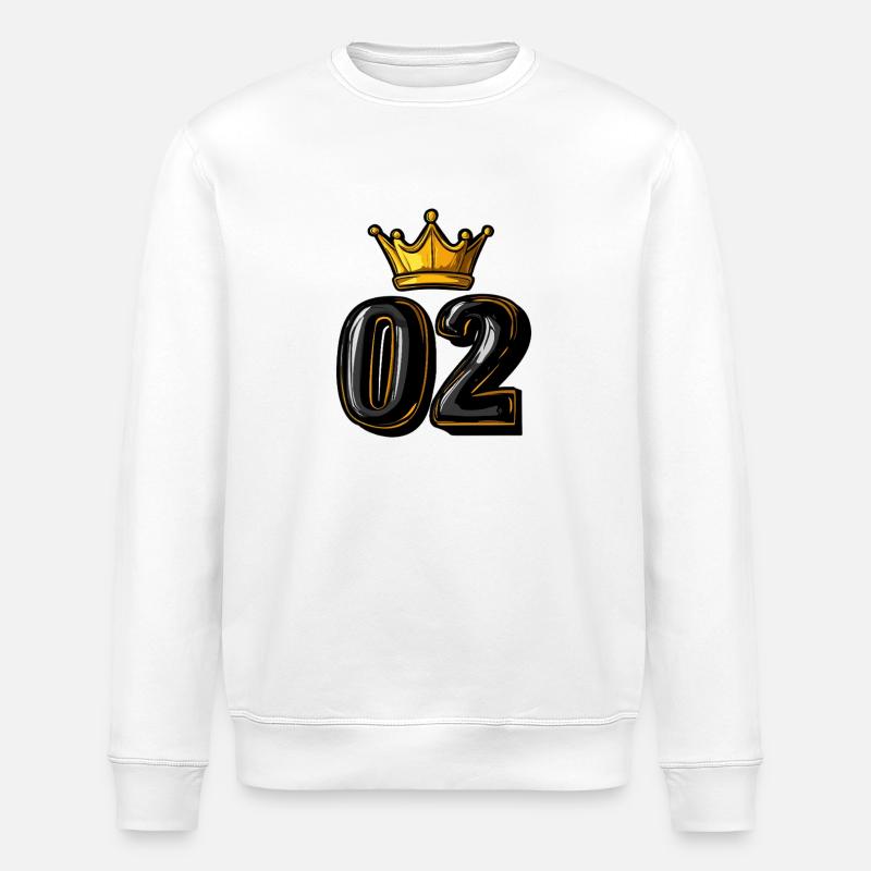 Couronne à 2 chiffres - Sweat bio ROLLER Stanley/Stella Unisexe - blanc