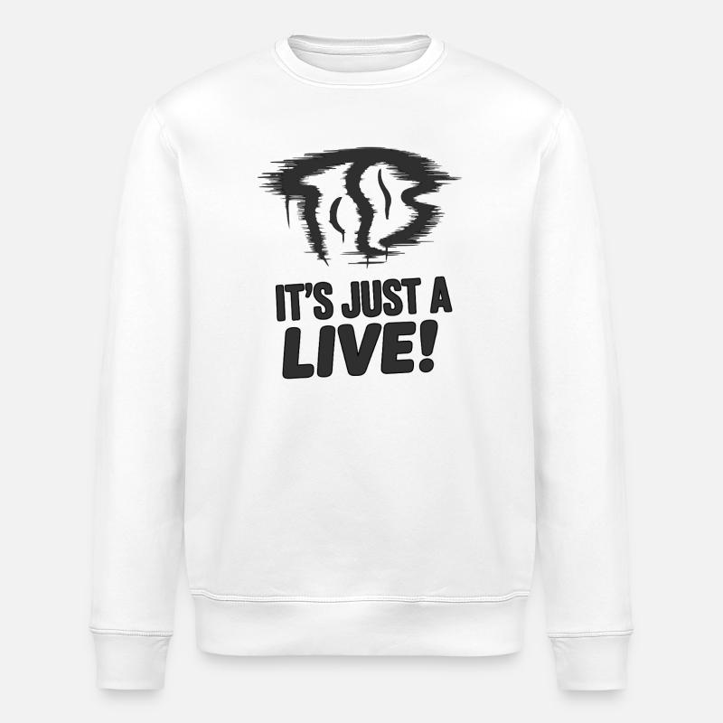 Vampire Bat Silhouette with Bold Slogan - Stanley/Stella ROLLER Unisex Organic Sweatshirt - white