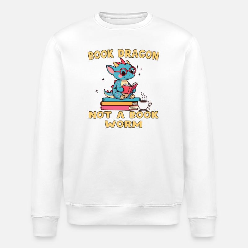 Dragon Bibliophile Chouette - Sweat bio ROLLER Stanley/Stella Unisexe - blanc