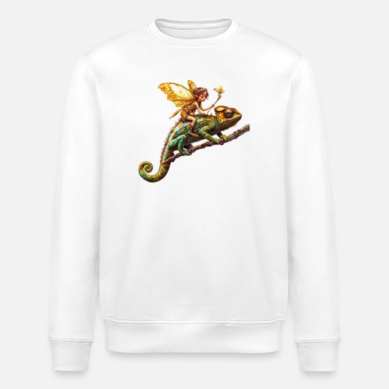 Cavalier elfe magique sur caméléon - Sweat bio ROLLER Stanley/Stella Unisexe - blanc