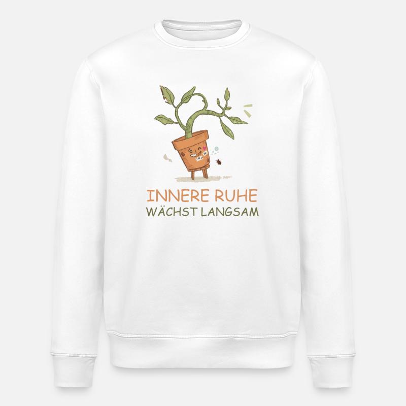 Inner Peace Grows Slowly - Motivations - Stanley/Stella ROLLER Unisex Organic Sweatshirt - white
