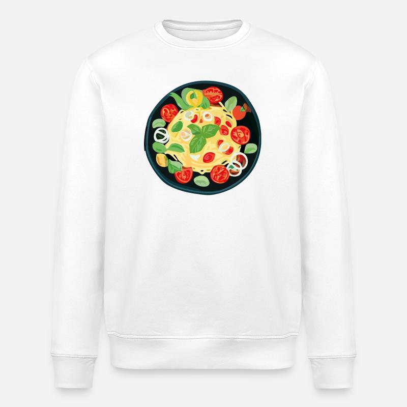 Fresh pasta with tomatoes and basil - Stanley/Stella ROLLER Unisex Organic Sweatshirt - white