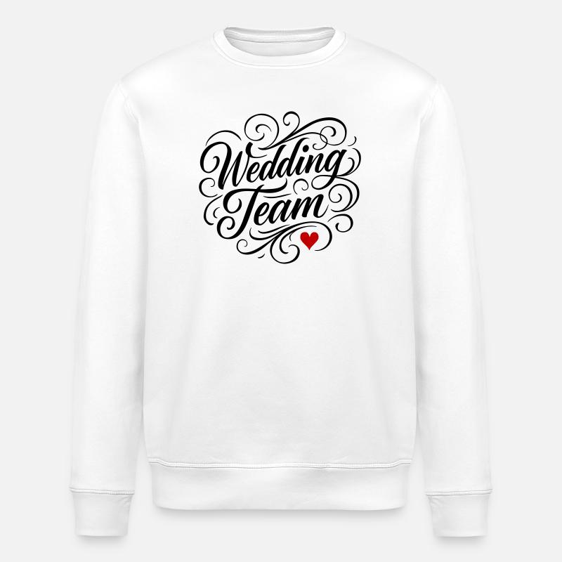 Hochzeit Team Herz - Stanley/Stella Unisex Bio-Sweatshirt ROLLER - Weiß