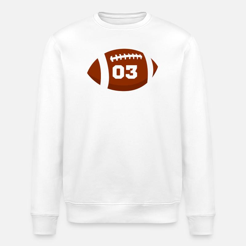 Rugby Number 3 - 3rd Rugby Anniversary - Stanley/Stella ROLLER Unisex Organic Sweatshirt - white