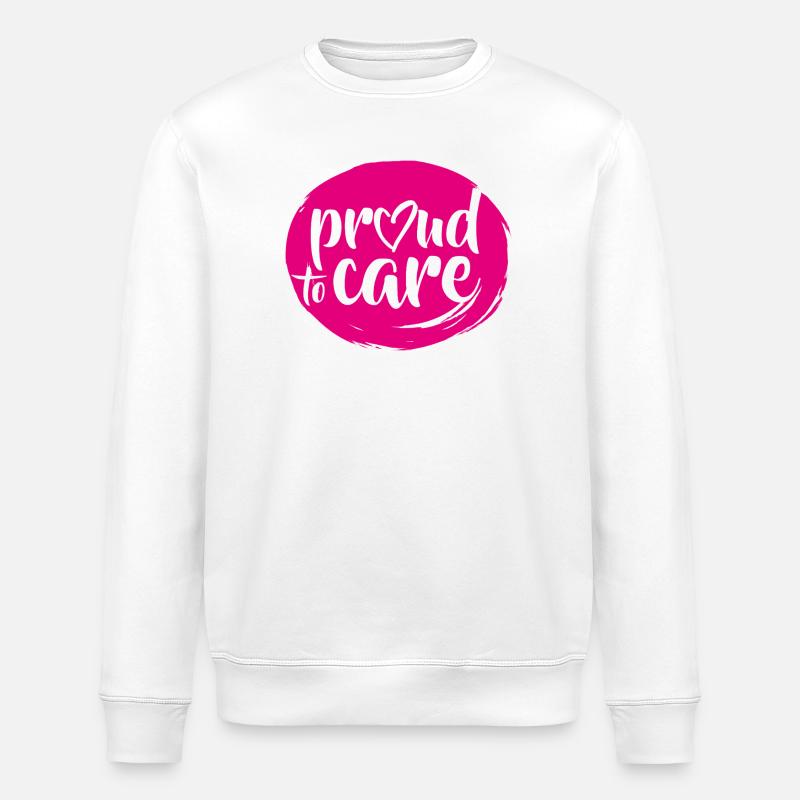 Design Proud to Care (rond) - Sweat bio ROLLER Stanley/Stella Unisexe - blanc